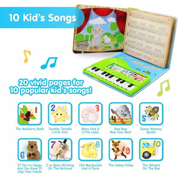 My First Piano Book For Kids With 20-Keys & 10 Songs - Picture 6 of 6